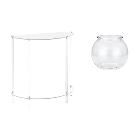 Acrylic Nightstand Clear End Table Fish Bowl Vase Transparent Material Compact Design for Bedroom Living Room Office