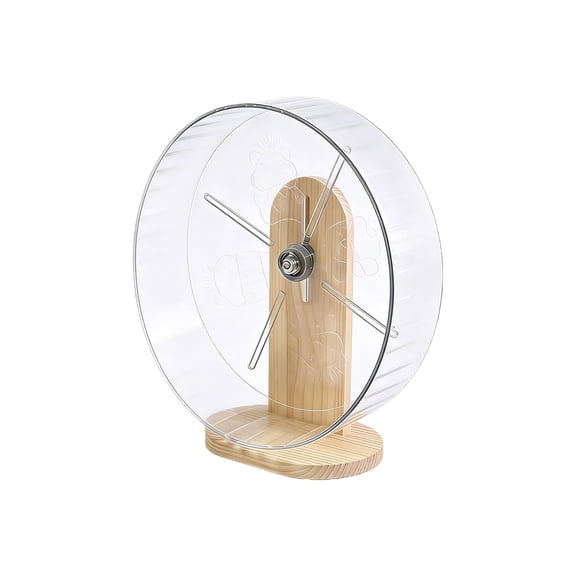 Acrylic NonSlip Quiet Small Pet Exercise Wheel Toy With Wooden Base For Hamsters Chinchillas Night Running Accessory