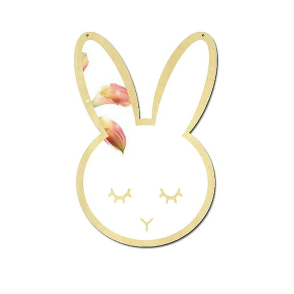 Acrylic Nursery Mirror - Wooden Kids Mirror,Cute Mirror,Acrylic Mirror Wall Stickers,Non-Glass Unbreakable Mirror,Hanging Mirror Wall Art,Nursery Decor (Rabbits)