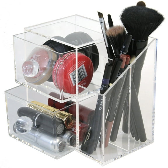 Acrylic Organizer Makeup, Brushes, Eye Liner Bathroom Vanity Storage Organizer Drawers