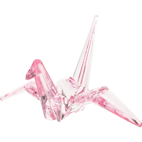 Acrylic Origami Crane Statue Bird Sculpture Desktop Ornament for Home Decoration