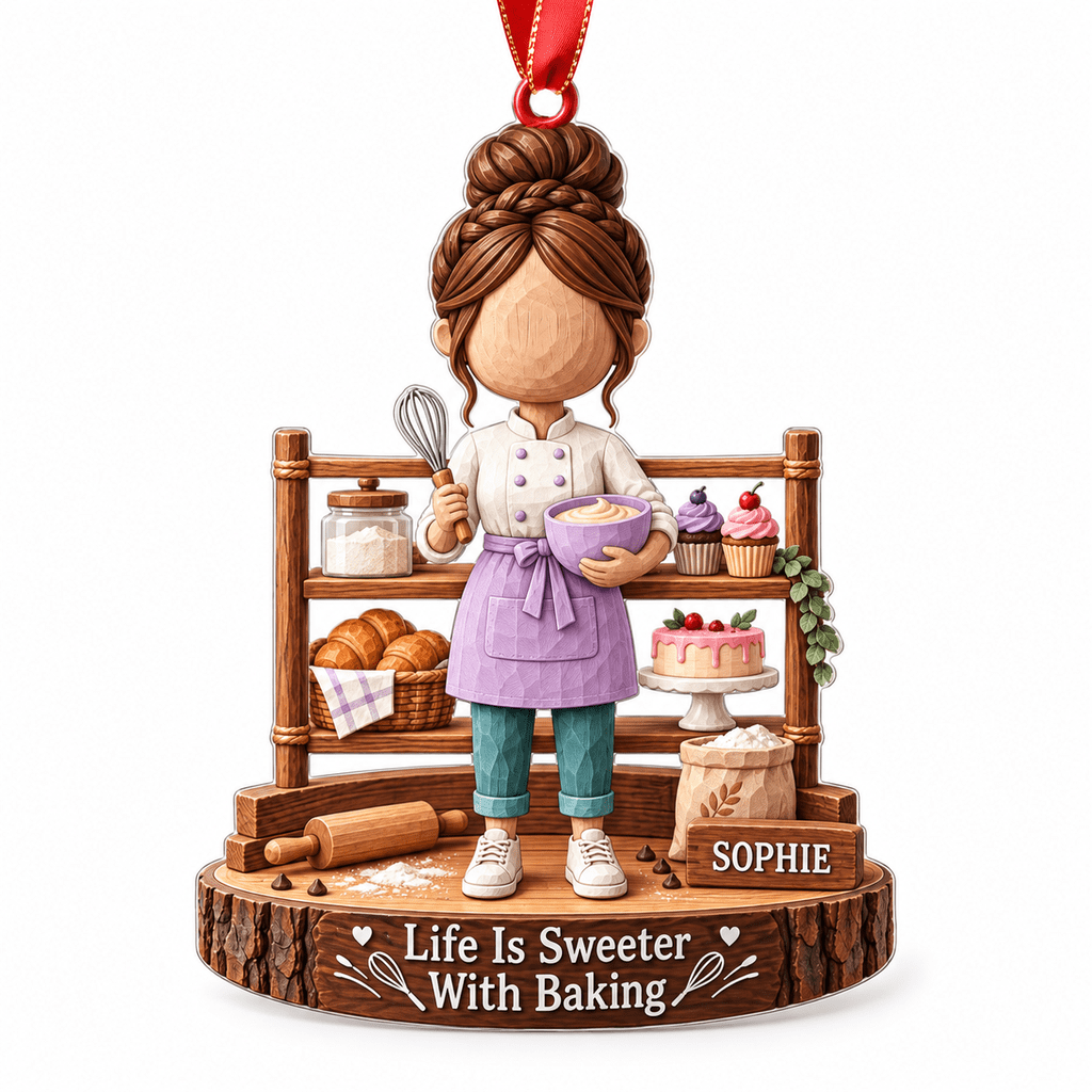 Acrylic Ornament Baker Theme with Sophie Name, Hanging Keepsake for ...