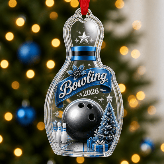 Acrylic Ornament Bowling Ball Pin Clear Hanging Tree Decor for Bowlers