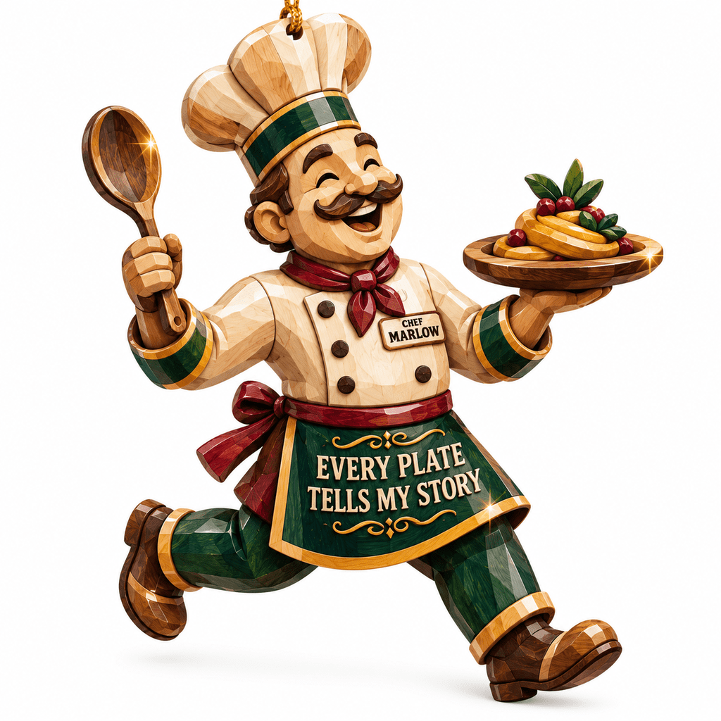Chef Toque Image Acrylic Ornament, Chef Every Plate Tells My Story, Hanging Keepsake for ...
