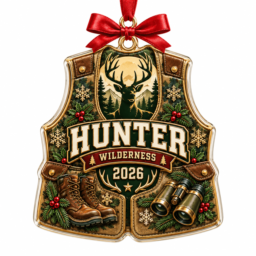 Acrylic Ornament Deer Hunter Vest Christmas Tree Hanging for Hunting ...