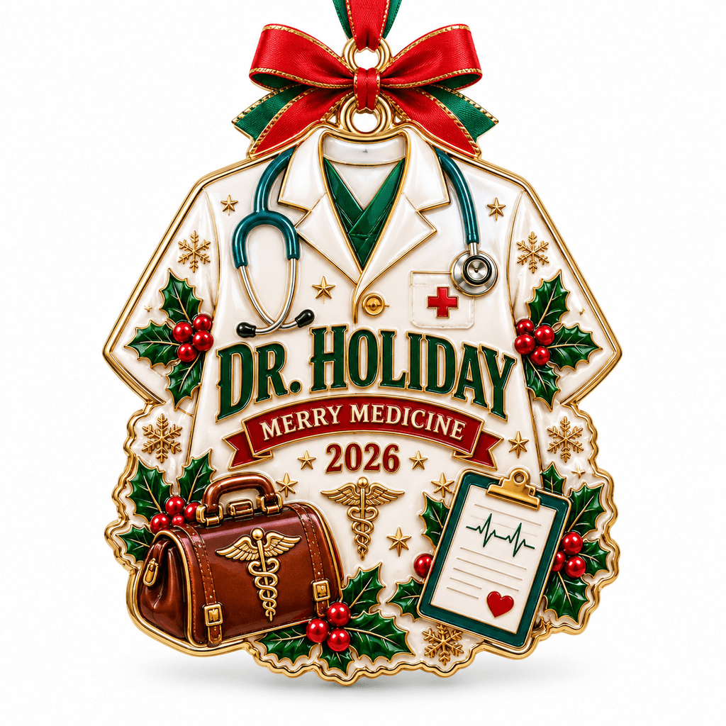 Acrylic Ornament Doctor Christmas White Coat Tree Hanging Medical ...