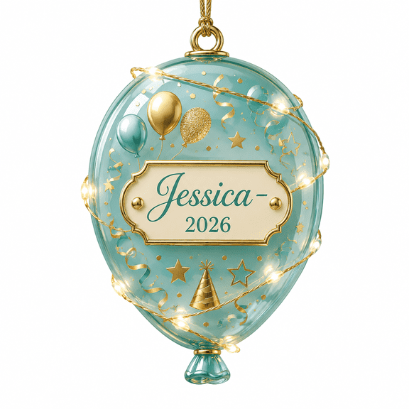 Acrylic Ornament Party Balloon Personalized Hanging Keepsake for Graduation or Birthday