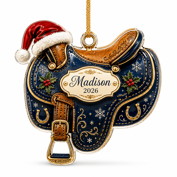 Acrylic Ornament Personalized Saddle Christmas Acrylic Tree Hanging for Horse Riding Fans