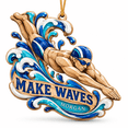 Acrylic Ornament Personalized Swimmer Diving Wave for Christmas Tree ...