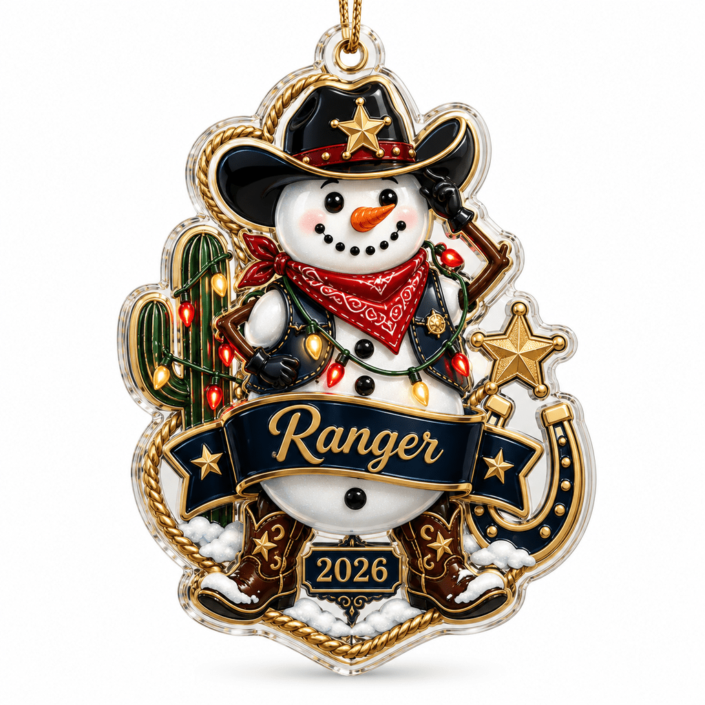 Acrylic Ornament Western Snowman 2026 Christmas Tree Hanging for ...