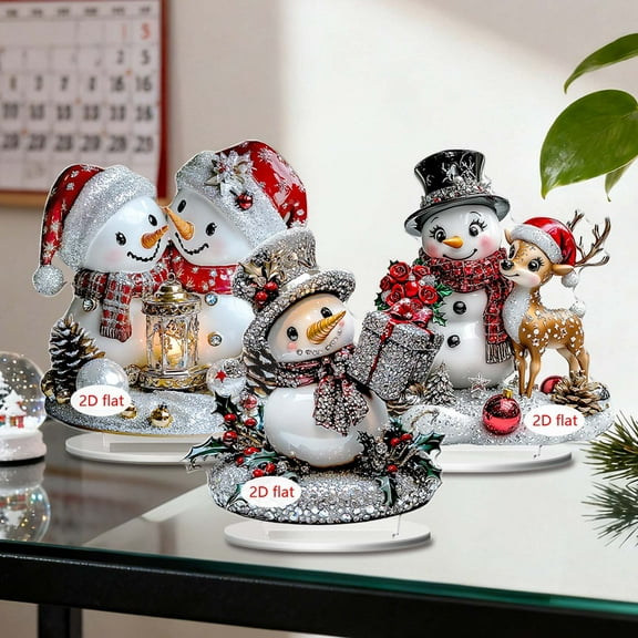 Acrylic Ornaments under $5! Bzdzmqm Christmas Desktop 2D Acrylic Ornament, 7.8 Inch Tabletop Tree Decor, Holiday Office Home Decoration, Easy Assembly Festive Display, Modern Christmas Centerpiece