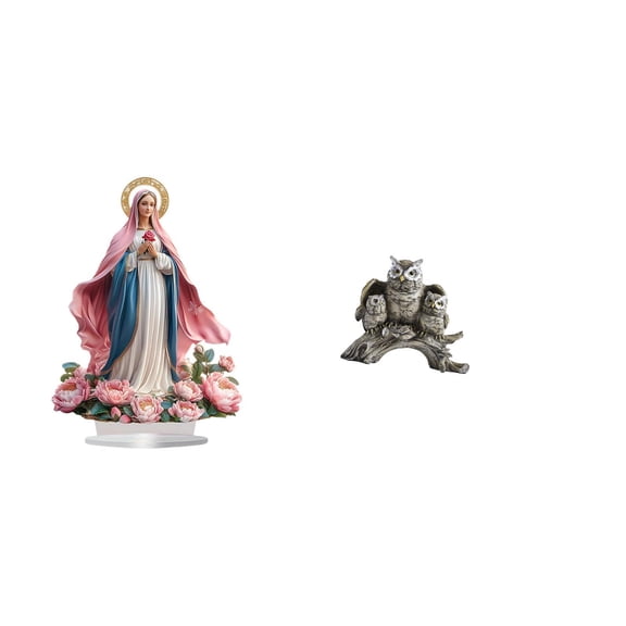 Acrylic Owl Sculpture Table Ornament Freestanding Resin Base Cozy Decor for Living Room Bedroom Office Display