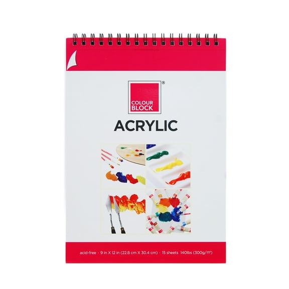 Acrylic Pad 9 x 12 inch - 15 sheets, Spiral Bound