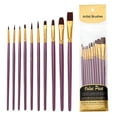 thumbnail image 1 of Acrylic Paint Brush Set 10Pcs Nylon Hair Brushes for All Purpose Oil, 1 of 6