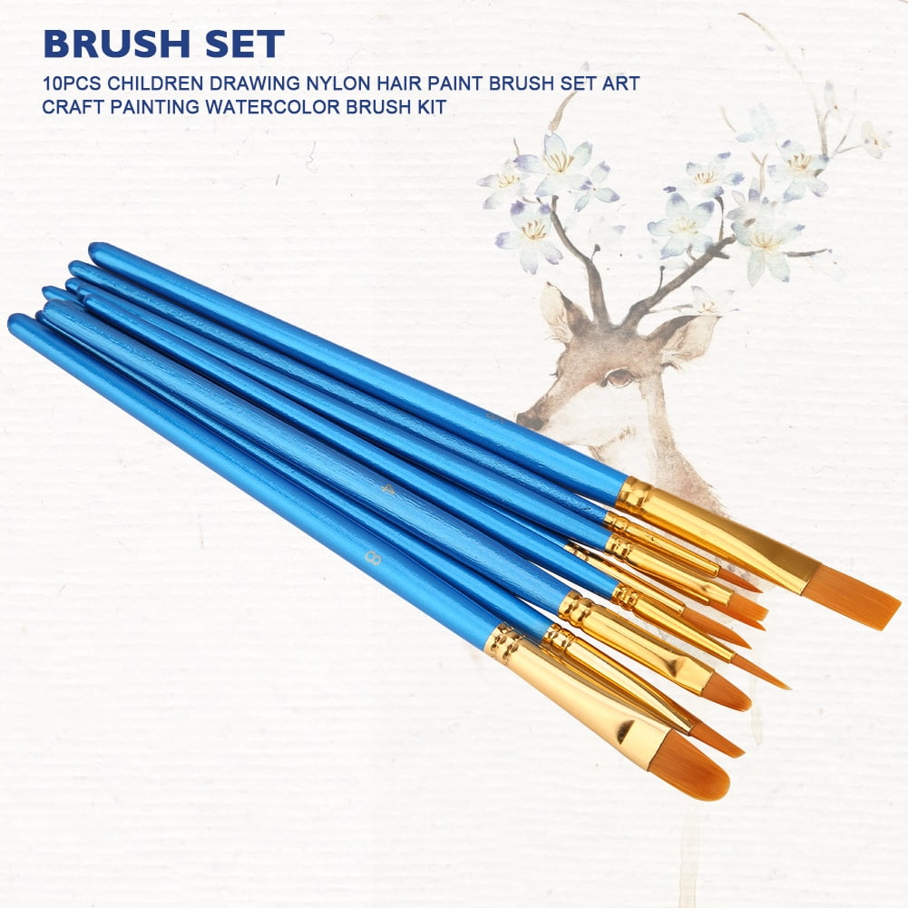Acrylic Paint Brush Set, 10pcs Children Drawing Nylon Hair Paint Brush