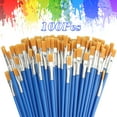 thumbnail image 1 of Acrylic Paint Brush Set, TSV 100 Pcs Art Paintbrushes for Oil Watercolor Painting, Detailing & Rock Painting - Blue, 1 of 8