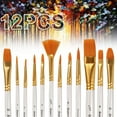 thumbnail image 1 of Acrylic Paint Brushes, DISEN 12Pcs Tip Artist Paintbrushes Nylon Hair Brushes for Oil Watercolor, Detailing & Rock Painting, 1 of 7