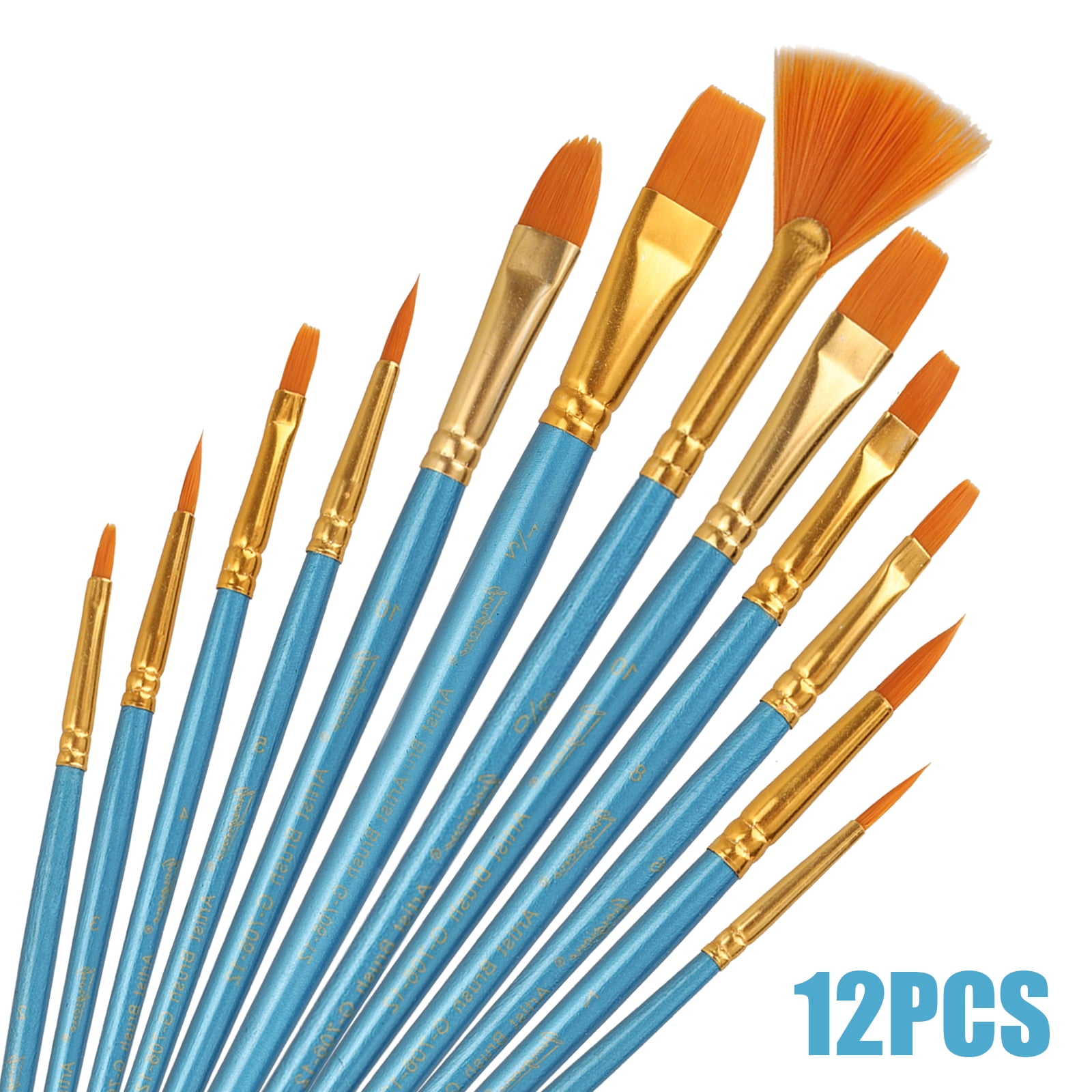  Xnferty 12Pcs Paint Brush Set Anti Shedding Synthetic Nylon  with Long Handle Nylon Brush Set TYP306 for Oil Painting Tools Strong  Adhesion for Artists Students(Pink) : Everything Else