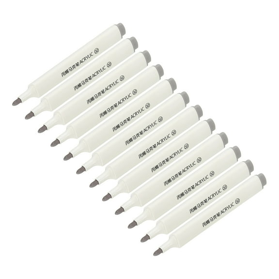 Acrylic Paint Marker Pens, 12Pcs Acrylic Paint Pens Waterproof Paint Art Marker Pen Water Based Paint Pen for DIY Craft, Gray