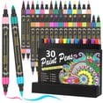 thumbnail image 1 of Acrylic Paint Marker Pens, Long Lasting Colors Paint Pens with Fine and Brush Tip, Paint Art Markers Set for Rock Wood, Metal, Plastic, Glass, Canvas, Ceramic, Easter Egg and DIY, 1 of 10