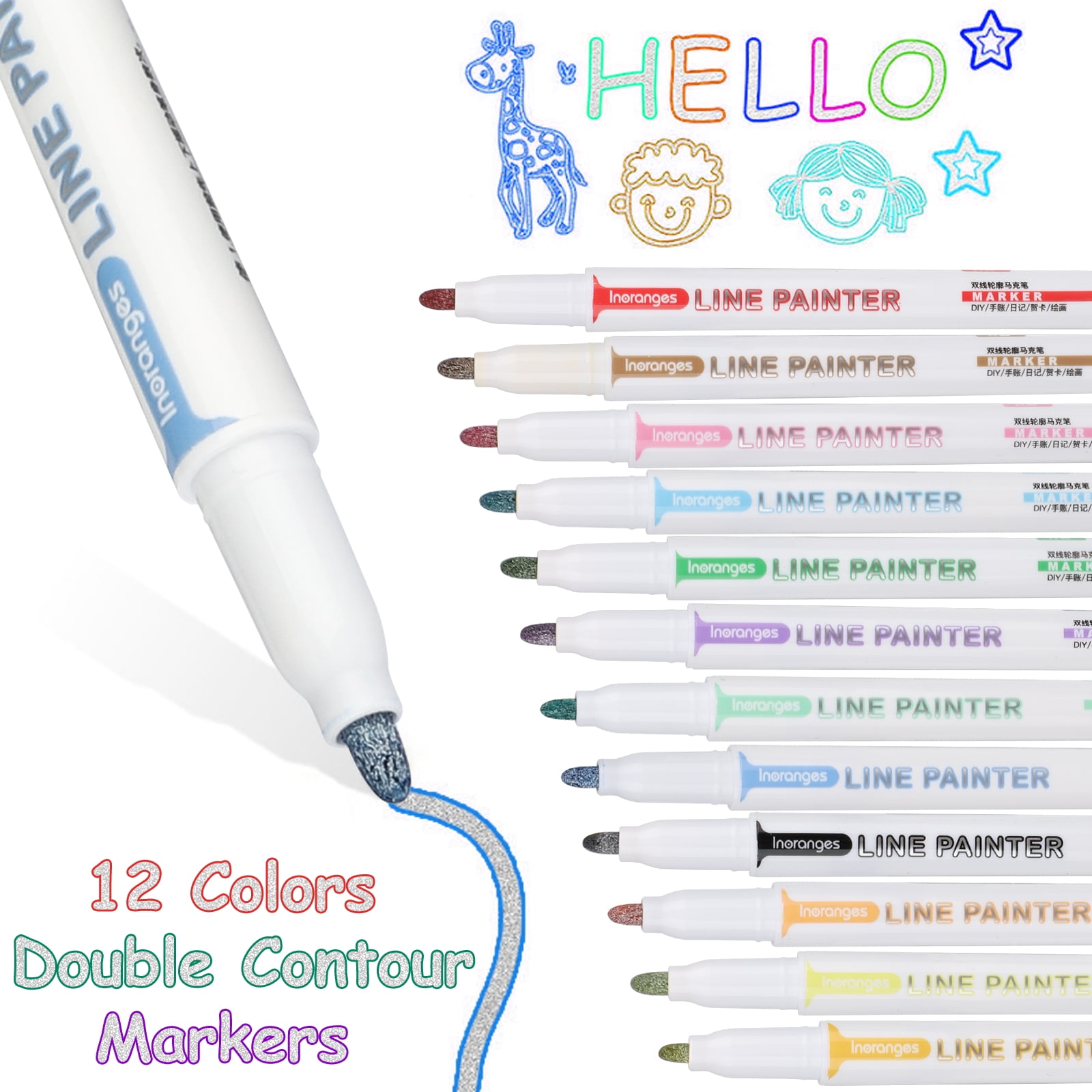 HTVRONT Acrylic Paint Pens Markers - 12 Colors Vibrant Acrylic Paint  Markers for Rock Painting, Canvas, Stone, Metal, Plastic, Wood - Quick Dry