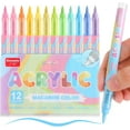 thumbnail image 1 of Acrylic Paint Markers 12 Colors, Skin Tone Series Set with Soft Brush Tip Water Based, Fine Tip Markers for Wood, Canvas, Rock Painting, Glass, Diy Crafts, Fabric Paint, 1 of 7