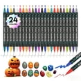 thumbnail image 1 of Acrylic Paint Markers, 24 Colors Dual Tip Acrylic Paint Pens for Wood, Canvas, Stone, Rock Painting, Glass, Ceramic Surfaces, DIY Crafts Making, 24 Dual Tip Acrylic Markers, 1 of 8