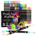 thumbnail image 1 of Acrylic Paint Markers, 36 Pcs 72 Colors Dual Tip Dual Color Acrylic Markers, Acrylic Markers Set Paint Pens for Stone, Wood, Calligraphy, Canvas, Ceramic, Metal, Glass, Rock Painting,DIY Crafts, 1 of 7