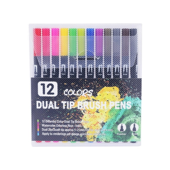 Acrylic Paint Markers Color Pen Set Marker Soft Watercolor Pen Set Kindergarten Double Marker（1ml） for Rock Painting,Stone,Ceramic,Glass,Wood,Tire,Fabric,Metal,Canvas