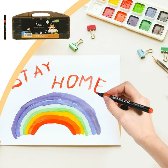 Acrylic Paint Markers, Direct Liquid Acrylic Paint Marker Pen, Fabric Markers for Textile, Canvas, Rock, Glass, Wood, Paper, DIY, Acrylic Coloring Pens for DIY Craft Supplies