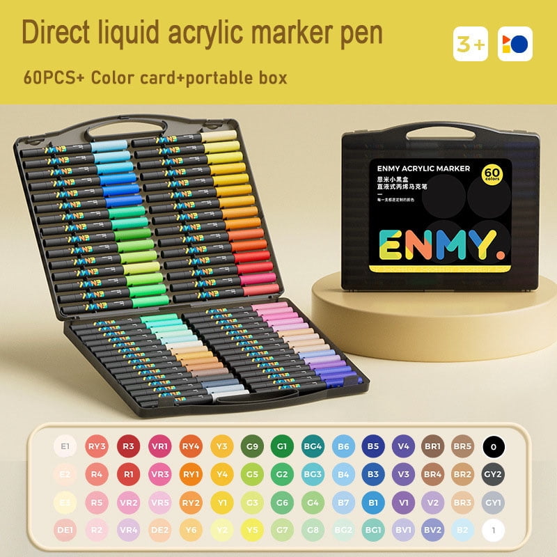 Acrylic Paint Markers Pen Soft Head Direct Liquid Graffiti Painting QuickDry Pigments Art Supplies, Felt Marker