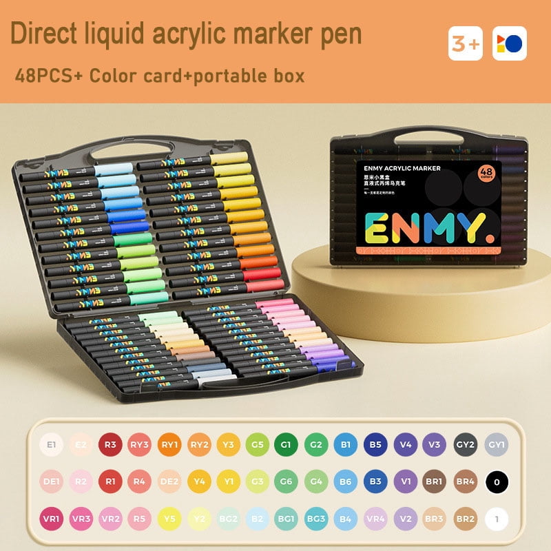 Acrylic Paint Markers Pen Soft Head Direct Liquid Graffiti Painting QuickDry Pigments Art Supplies, Felt Marker