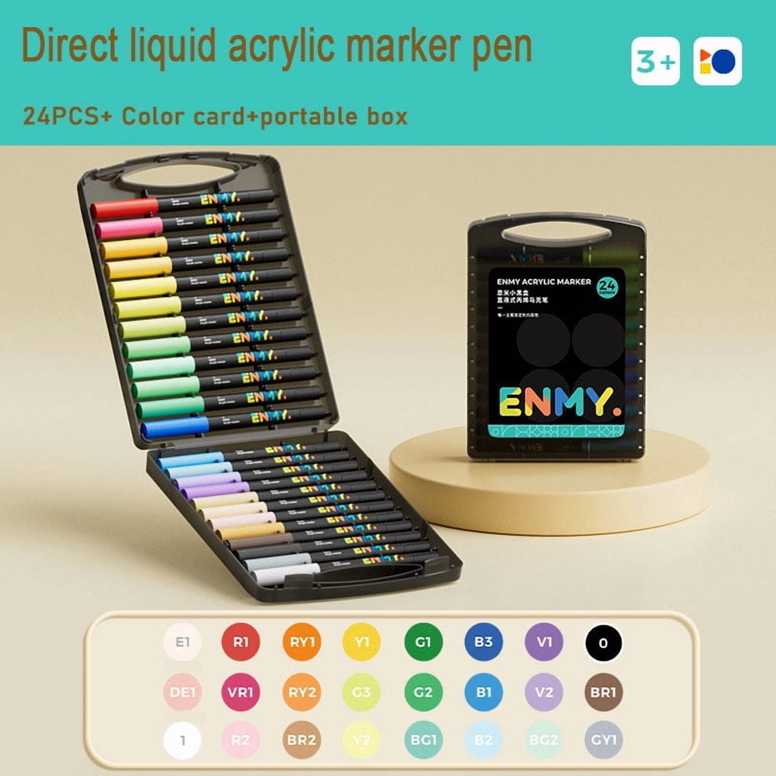 Acrylic Paint Markers Pen Soft Head Direct Liquid Graffiti Painting QuickDry Pigments Art Supplies, Felt Marker