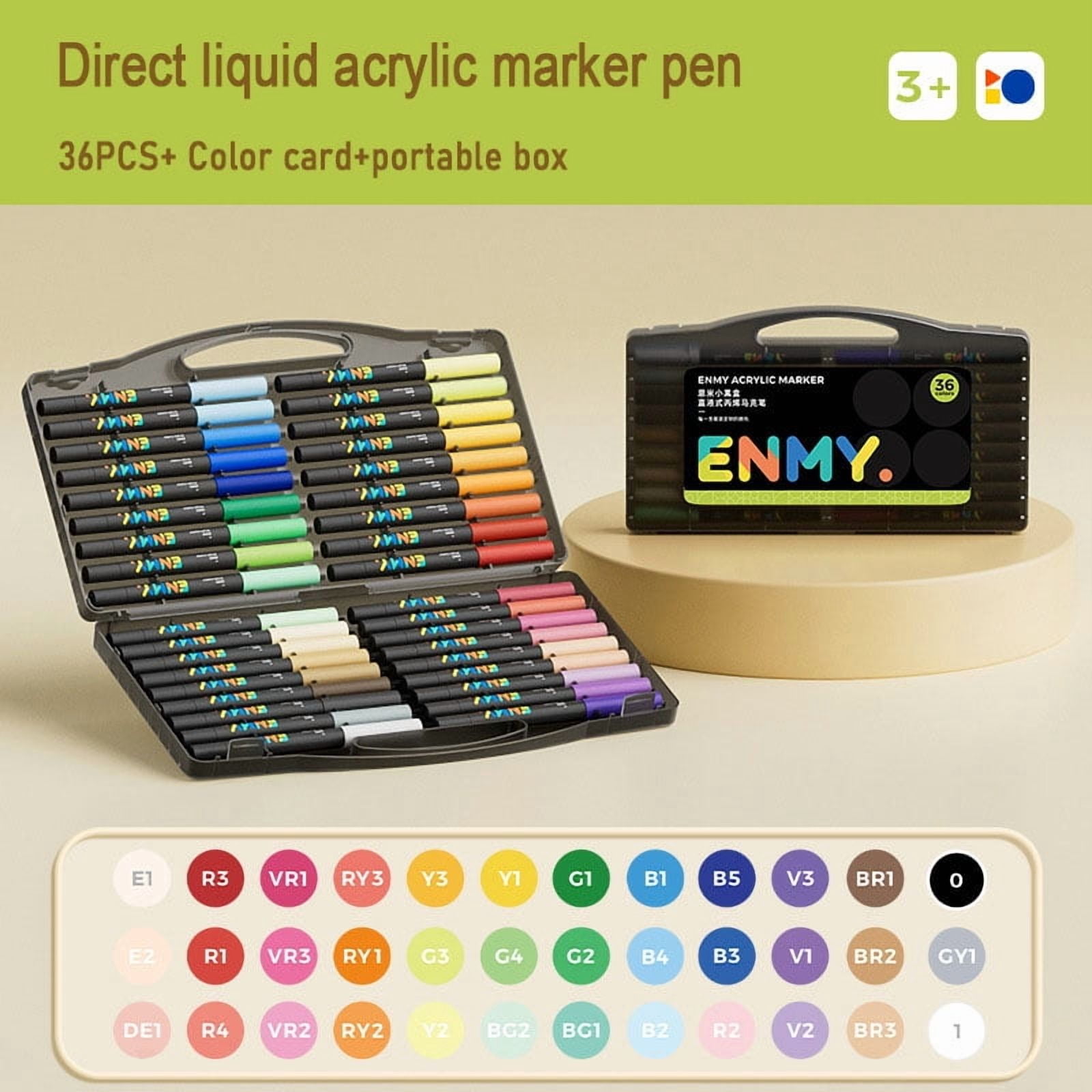 Acrylic Paint Markers Pen Soft Head Direct Liquid Graffiti Painting QuickDry Pigments Art Supplies, Felt Marker