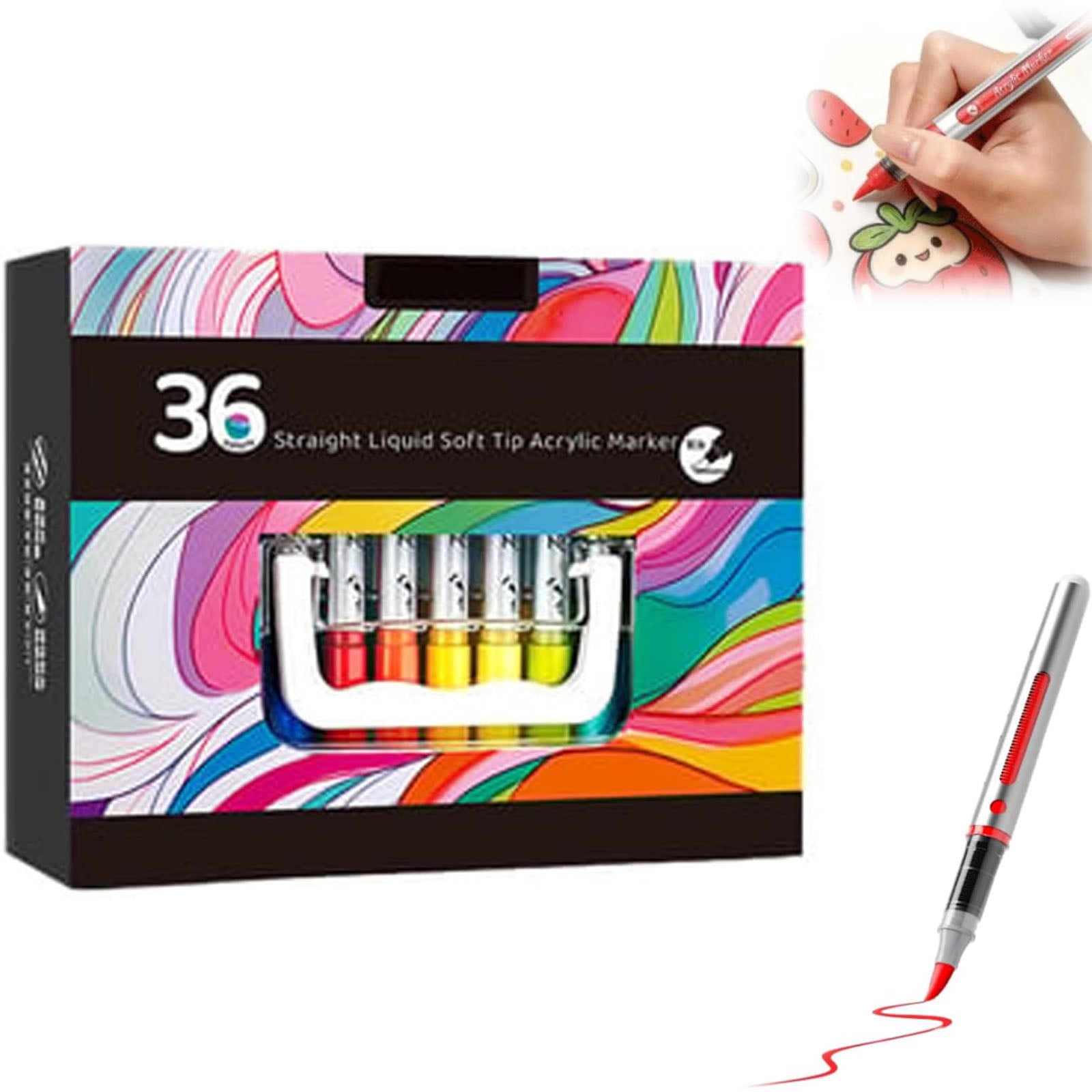 Acrylic Paint Markers Set, Drawing Marker Pen, Acrylic Paint Pens Extra Fine Tip Acrylic Paint Markers, For Rock Painting, Plastic, Ceramic, Stone, Wood, DIY