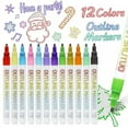 thumbnail image 1 of Acrylic Paint Markers Set,Dual Tip Dual Color Paint Pens,2025 Christmas Outline Marker Set Double Line Outline Pen Set Diy Handheld Christmas Card Outline Marker Highlighter 12 Colors 10Ml, 1 of 8