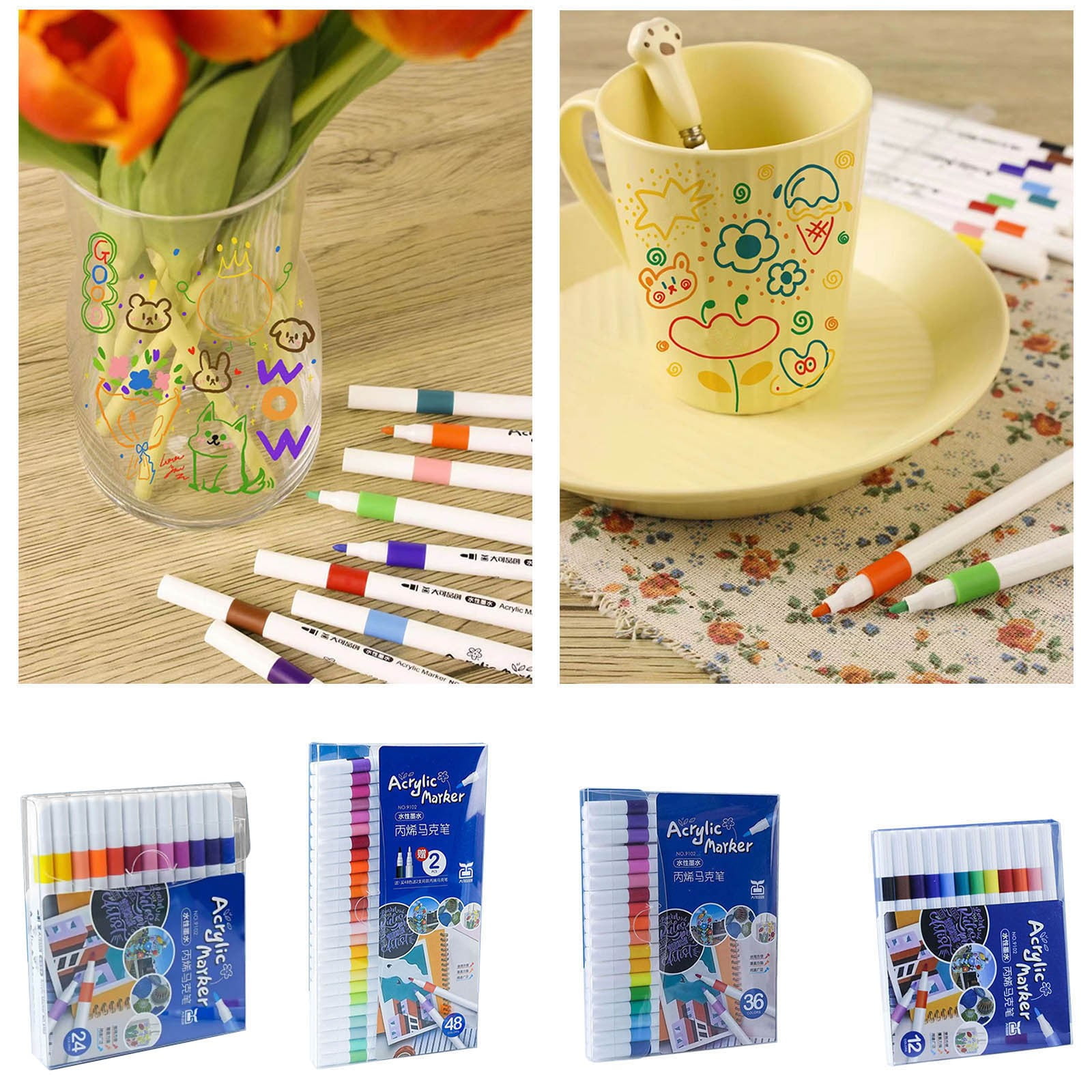Acrylic Paint Markers Water-based Acrylic Marker Set Multi-colored