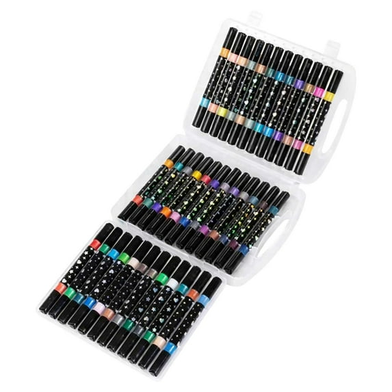 Acrylic Paint Markers, Waterproof Dual Tip Acrylic Paint Pens, Markers Set for Paper, Rock, Wood, Canvas and DIY Crafts Making Art Supplies (36Pcs/72Colors)