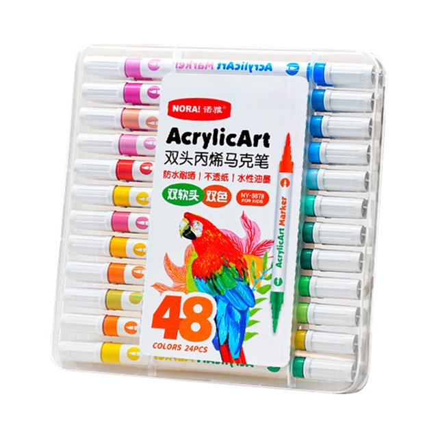 Acrylic Paint Pens, Brush Double Paint Marker for Rock Painting