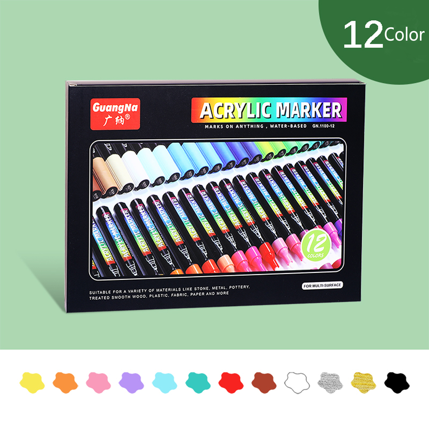 Agptek 12 Colors Double Line Outline Pens Markers for Craft Projects