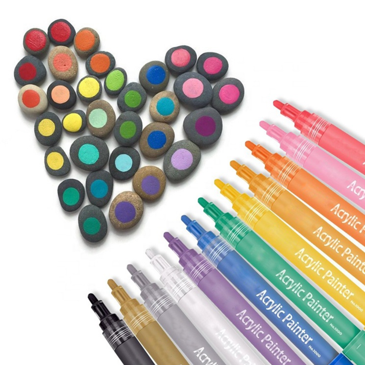 IVSUN 24 Colors Premium Extra Fine Point Acrylic Paint Marker Pens for Wood  Canvas Stone Rock