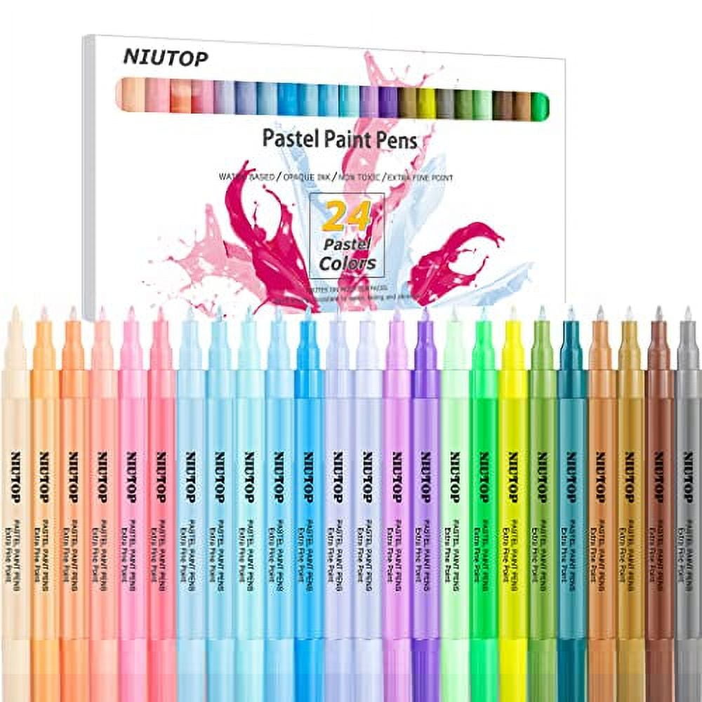 PINTAR Acrylic Paint Markers/Pens Set for Rock Painting, Wood, Glass - Pack  of 24, 0.77 mm, 1 - Gerbes Super Markets