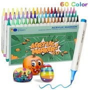BUSATIA Acrylic Paint Pens Markers Set, Assorted Colors, 60 Counts