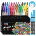 thumbnail image 1 of Acrylic Paint Pens, Set of 60 Colors Paint Markers Pens for Rocks, 0.77MM Fine Tip, Craft, Ceramic, Glass, Wood, Fabric, Canvas Art Crafting Supplies, 1 of 10