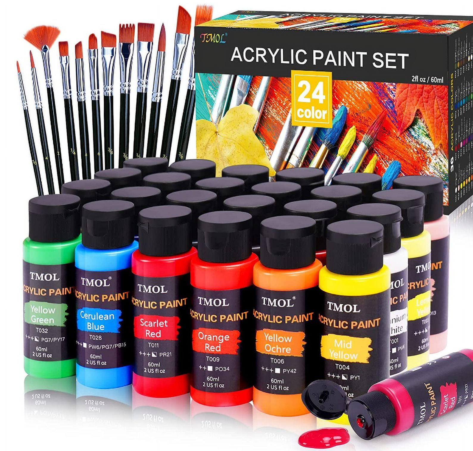 Acrylic Paint Pots Set With Brushes - 24 Pack – Koltose by Mash