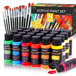 Apple Barrel 2 oz Multi-Color Satin Acrylic Craft Paint (24 Pieces), Size: 2 fl oz