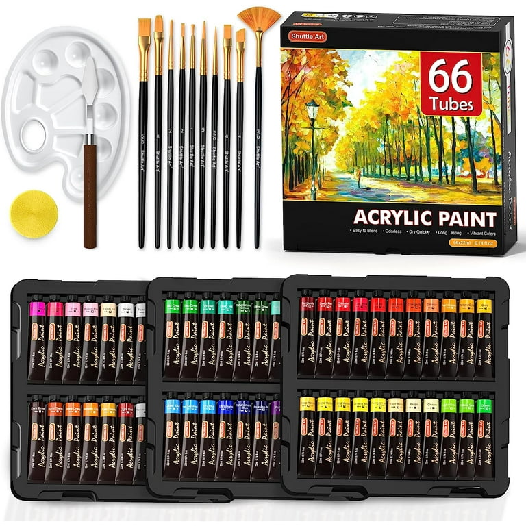 12/24 Acrylic Paint With Brush And Palette 12 ML Waterproof Acrylic Paint  Tube for Wood/Canvas/Fabric Artist Drawing Set - AliExpress
