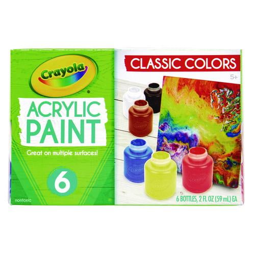 Acrylic Paint Set, Six Assorted Classic Colors, 2 oz Bottles, 6/Box | Bundle of 2