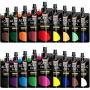 Acrylic Paint, Shuttle Art 18 Colors Acrylic Paint Pouches 120ml/4.06oz, Artist Grade Acrylic Paint Set, Rich Pigments, Non-Toxic for Artists, Beginners and Kids
