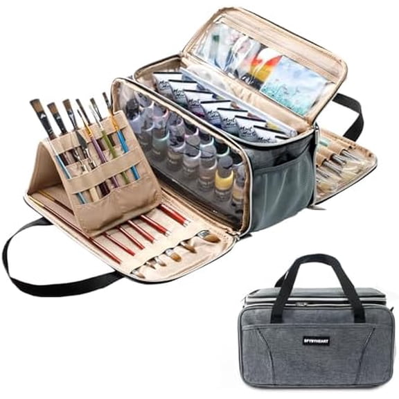 Acrylic Paint Storage, Craft Organizer, Art Supply Organizer, Art Tote Bags, Paints Brush Holder for Apple Barrel Acrylic Painting, Palette Board